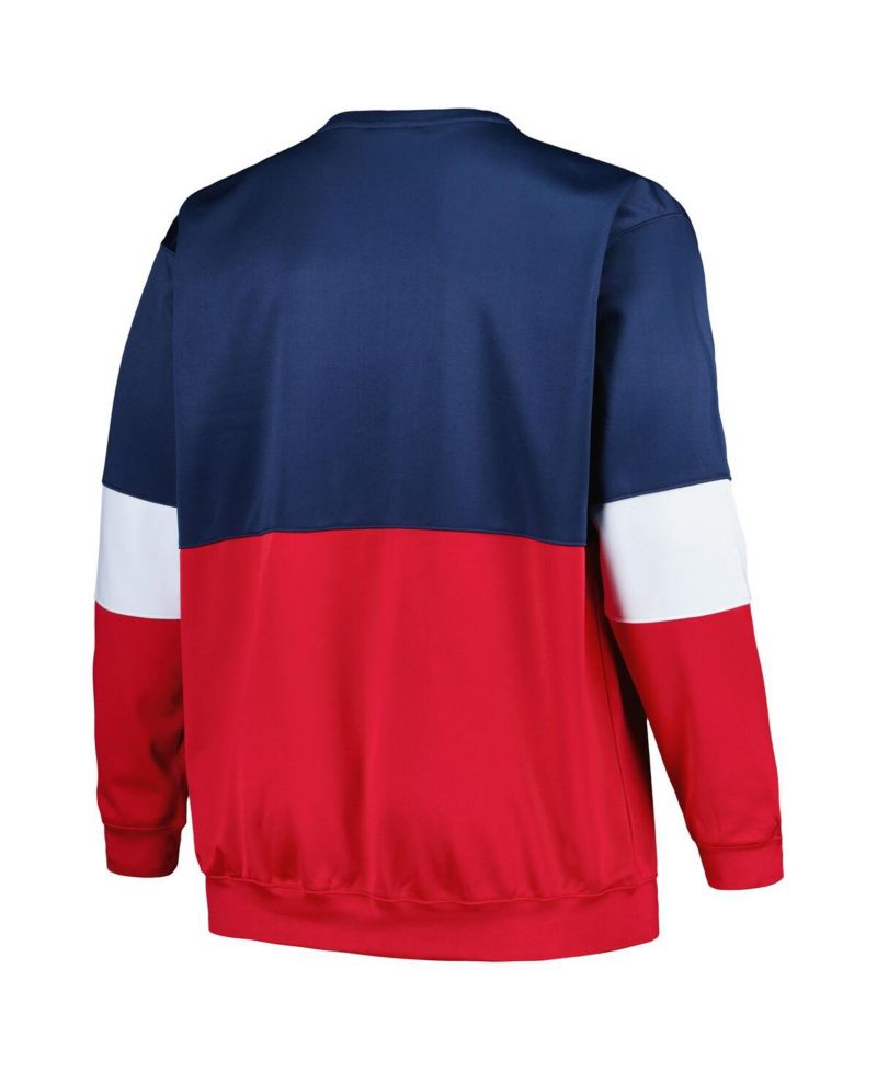 Men's Navy, Red New Orleans Pelicans Big and Tall Split Pullover Sweatshirt