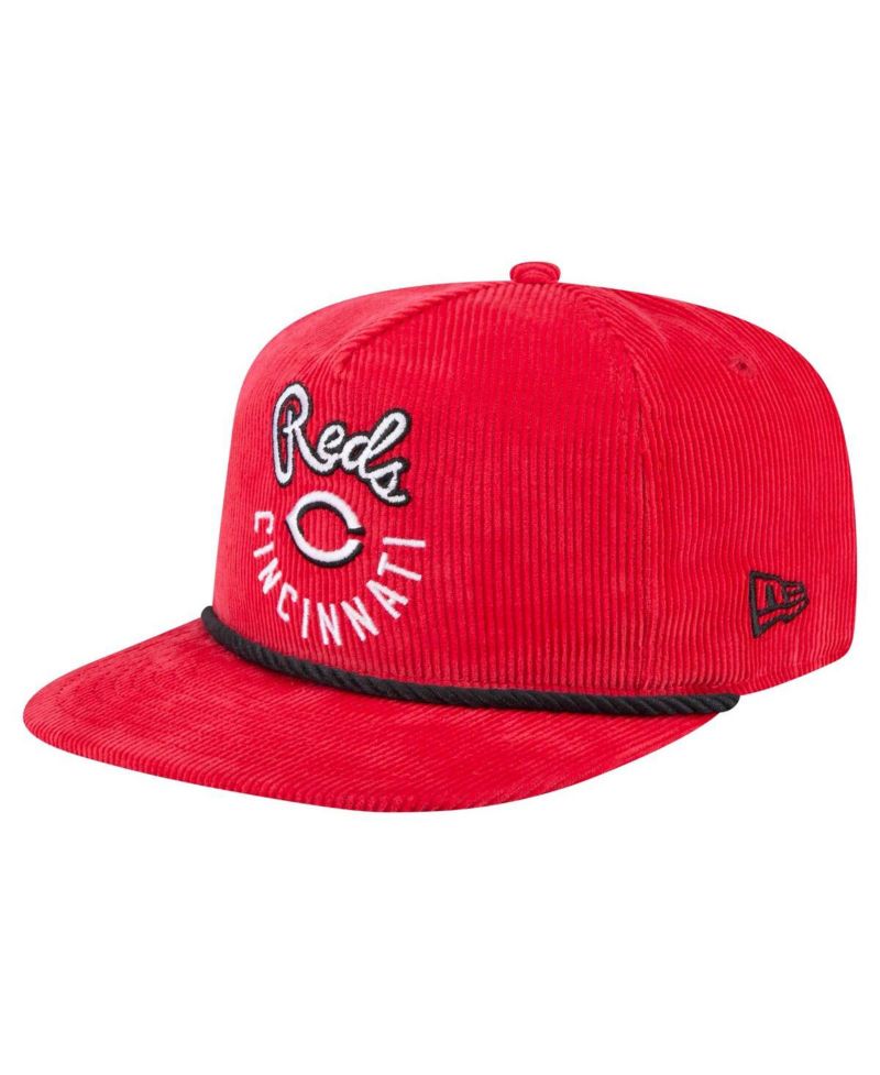 Men's Red Cincinnati Reds Full Circle Corduroy Golfer Adjustable Hat
