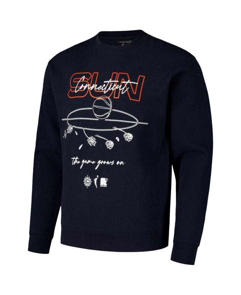 Men's and Women's Navy Connecticut Sun Bloom Crew Pullover Sweatshirt