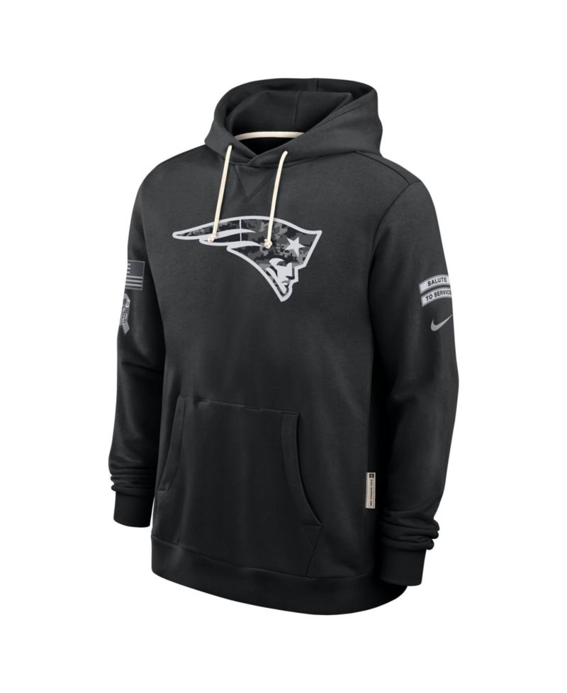 Men's Black New England Patriots 2026 Salute to Service Sideline Pullover Hoodie