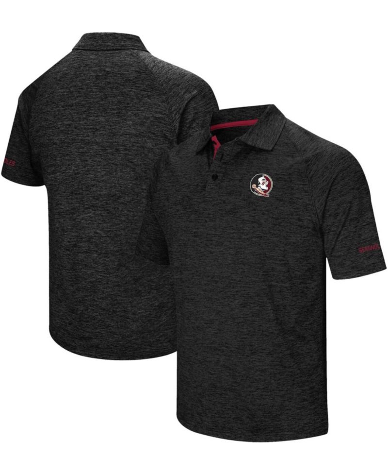 Men's Heather Black Florida State Seminoles Down Swing Polo Shirt