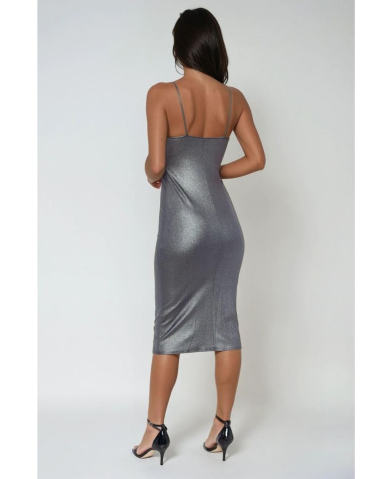 Women's Foil Rib Midi Dress