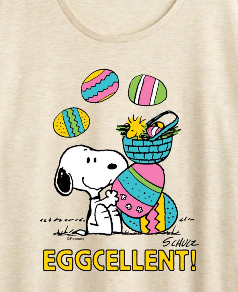 Plus Size Peanuts Eggcellent Snoopy Easter Short-Sleeve Graphic T-Shirt