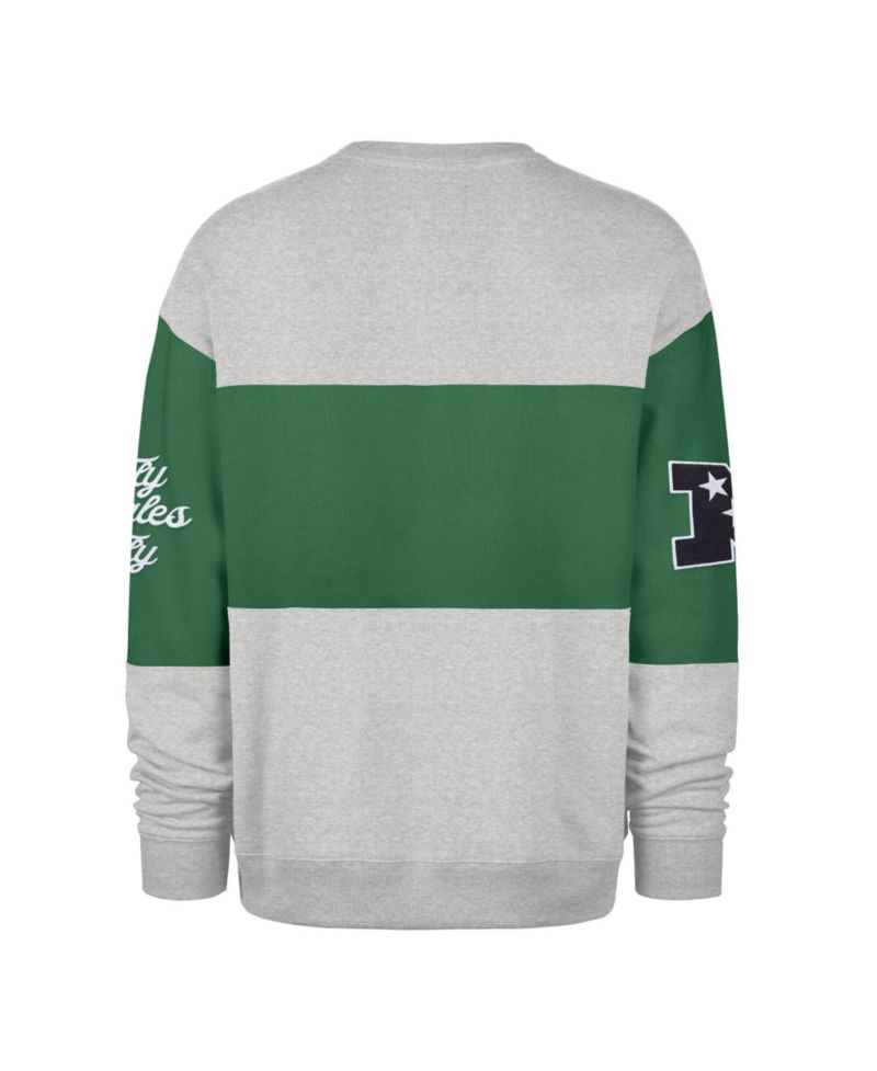 Men's '47 Kelly Green/Heather Gray Philadelphia Eagles Blockfield Maximalist Sweatshirt