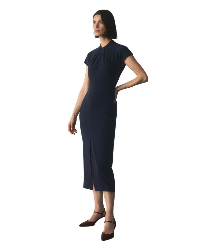 Women's Rossano High-Neck Short-Sleeve Midi Dress