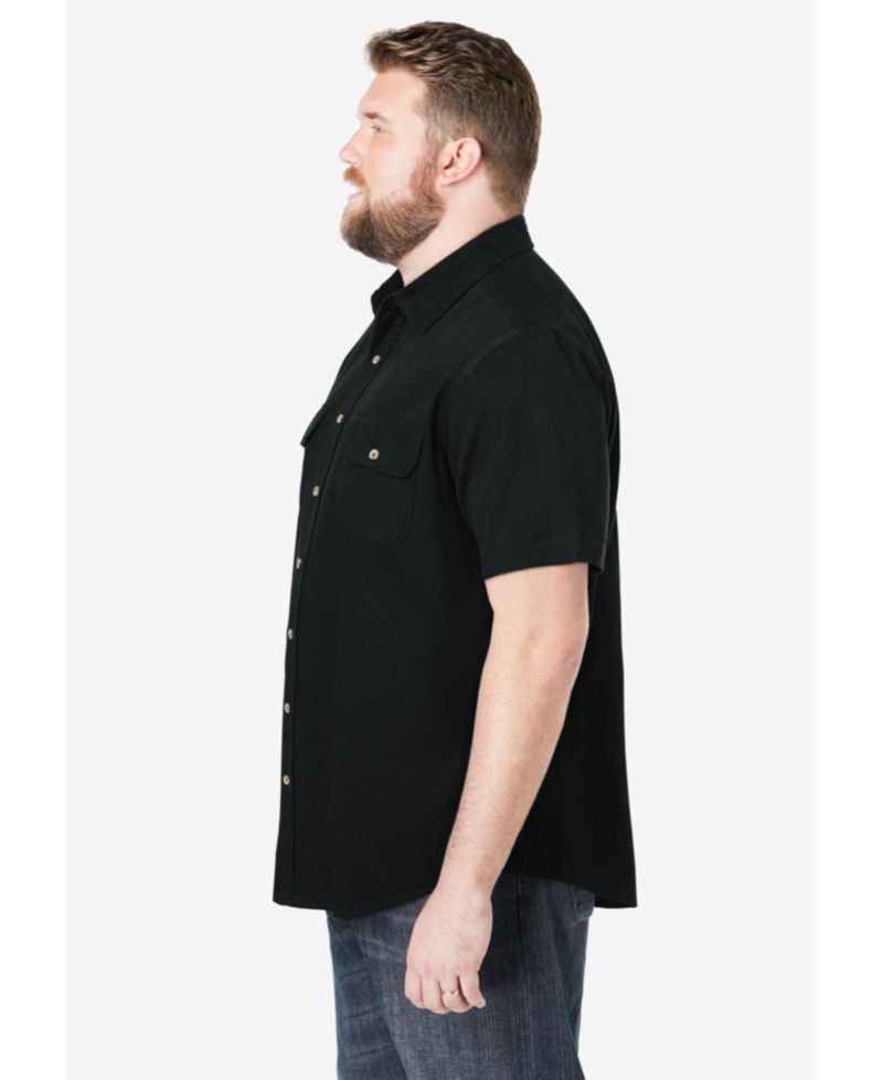 Tall by KingSize Short Sleeve Denim and Twill Shirt