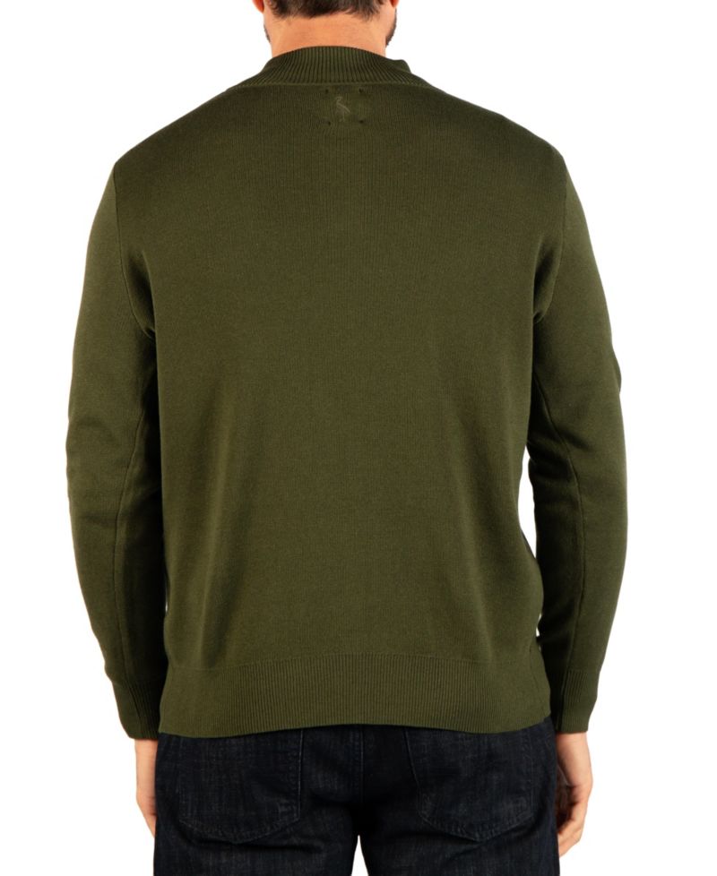 Men's Fine Knit Quarter Zip with Contrast Tipping Sweater