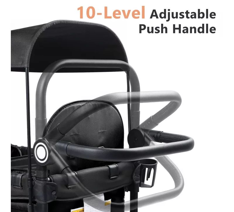 Baby All-Terrain Wagon Stroller for Two with Canopy, Snack Tray and Shock-Absorbing Wheels