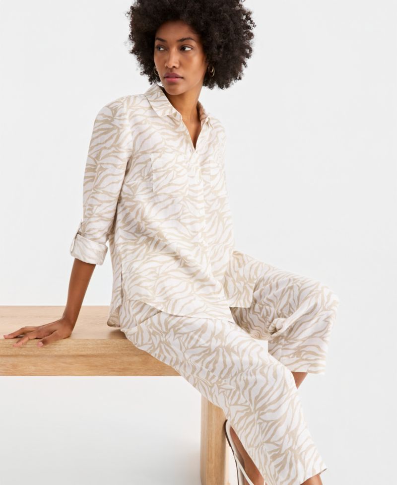 Women's 100% Linen Drawstring Pants