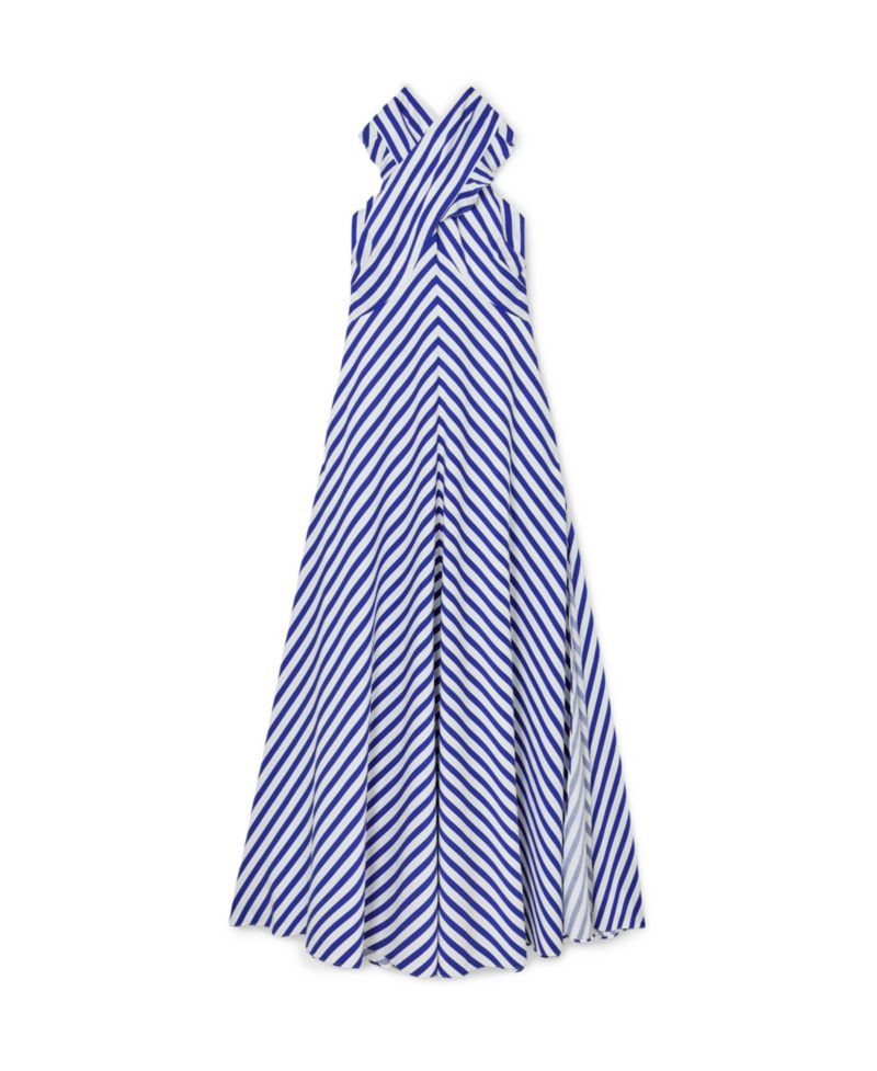 Women's Luna Striped Halterneck Ruffle Maxi Dress