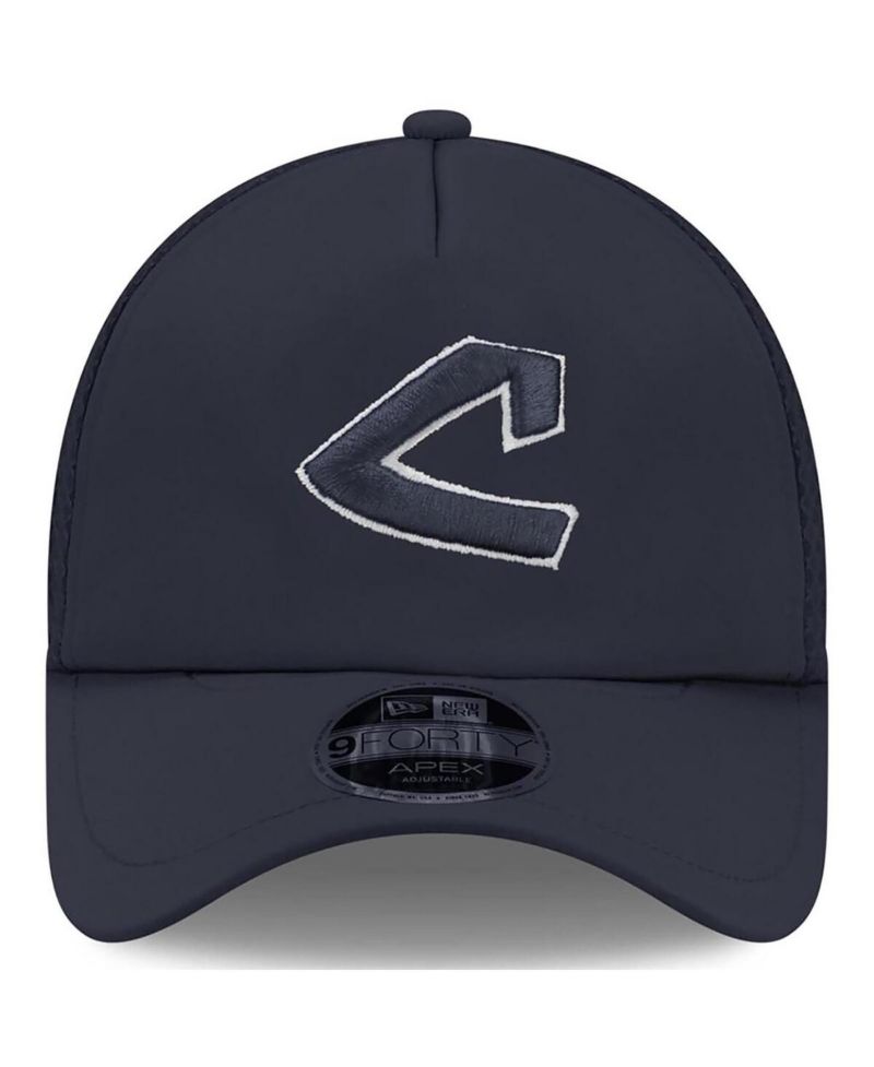 Men's Navy Cleveland Indians 2026 Batting Practice Alternate Apex 9FORTY Adjustable Hat