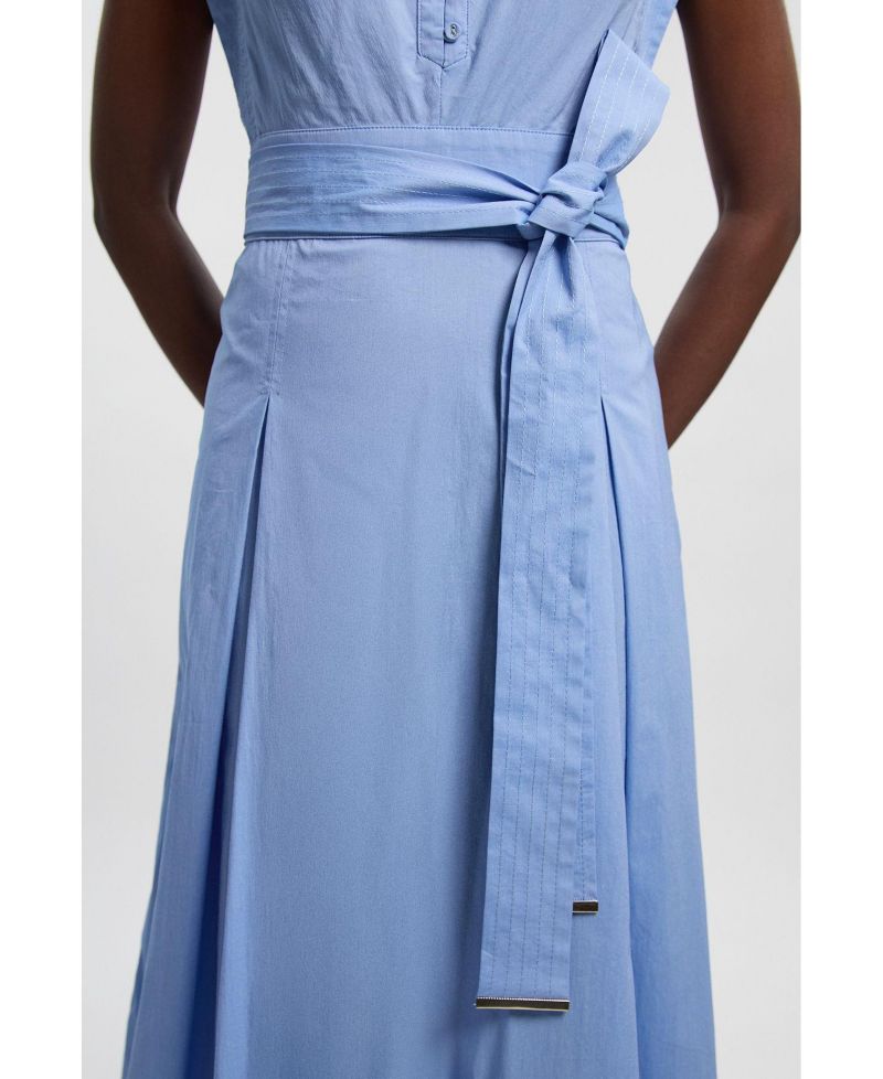 Women's Cotton Tie Waist Midi Dress