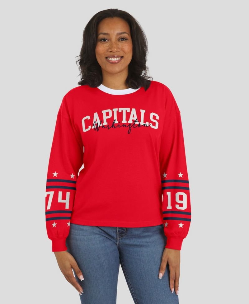 Women's Red Washington Capitals Long-Sleeve Sport T-Shirt
