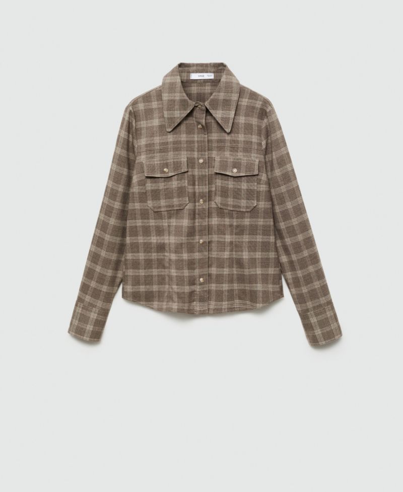 Women's Pockets Detail Check Overshirt