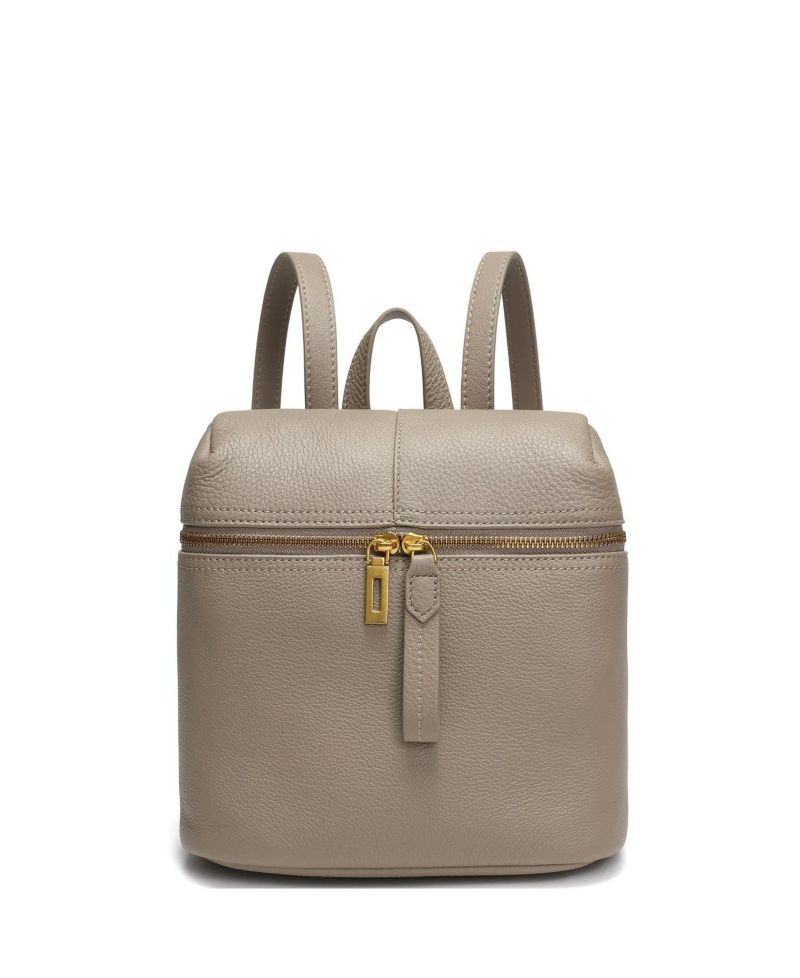 Sutton Small Pebbled Leather Backpack Purse Top Handle Zipper Closure Travel Casual Bag for Women