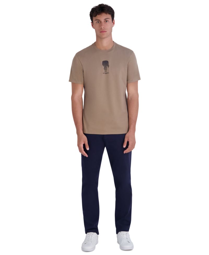 Men's Pixelated Outlined Karl Crewneck Modern-Fit T-Shirt