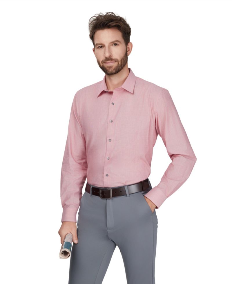 Men's Slim-Fit Solid Dress Shirt