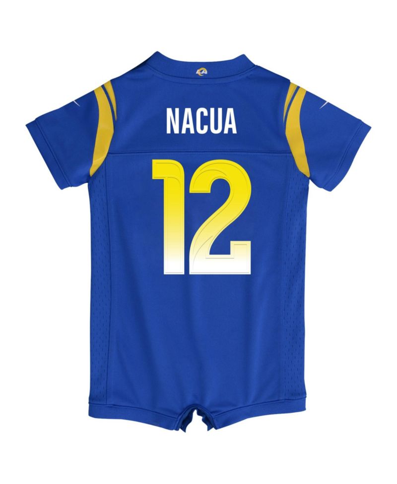 Baby Boys and Girls Puka Nacua Royal Los Angeles Rams Romper Game Jersey