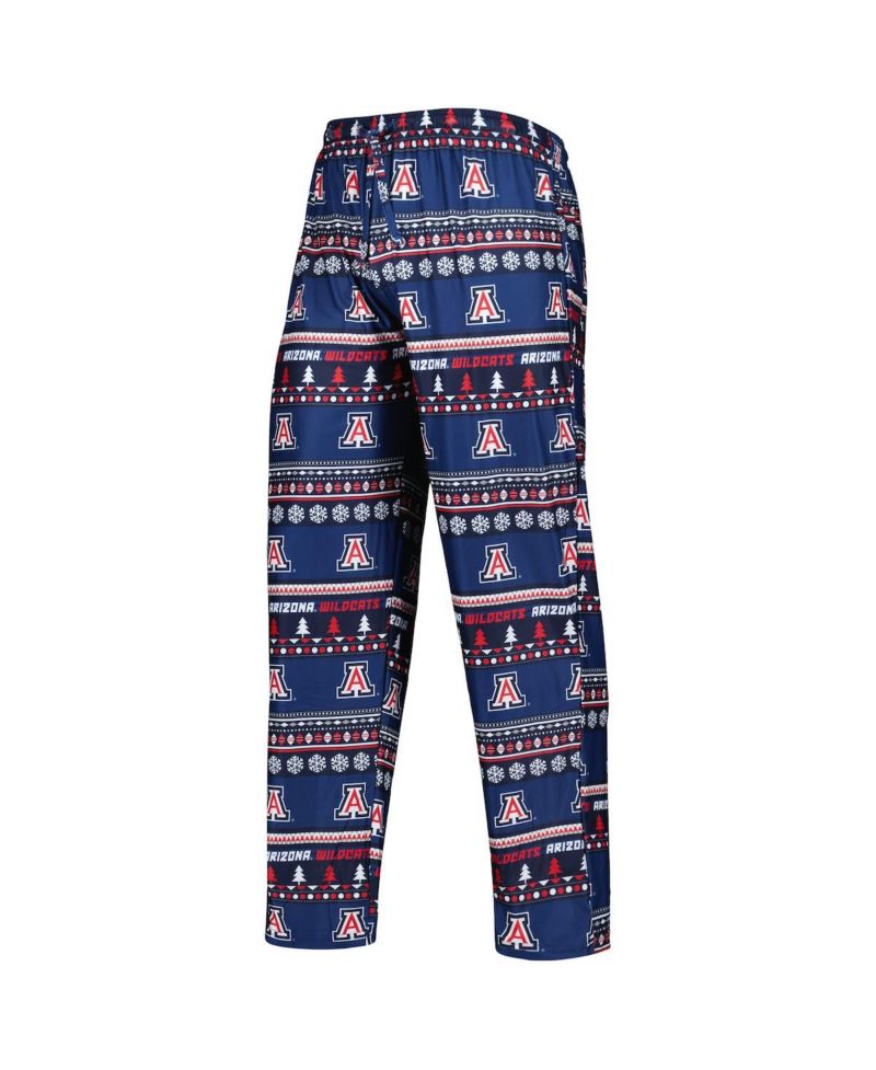 Men's Navy Arizona Wildcats Swivel Long Sleeve T-shirt and Pants Sleep Set