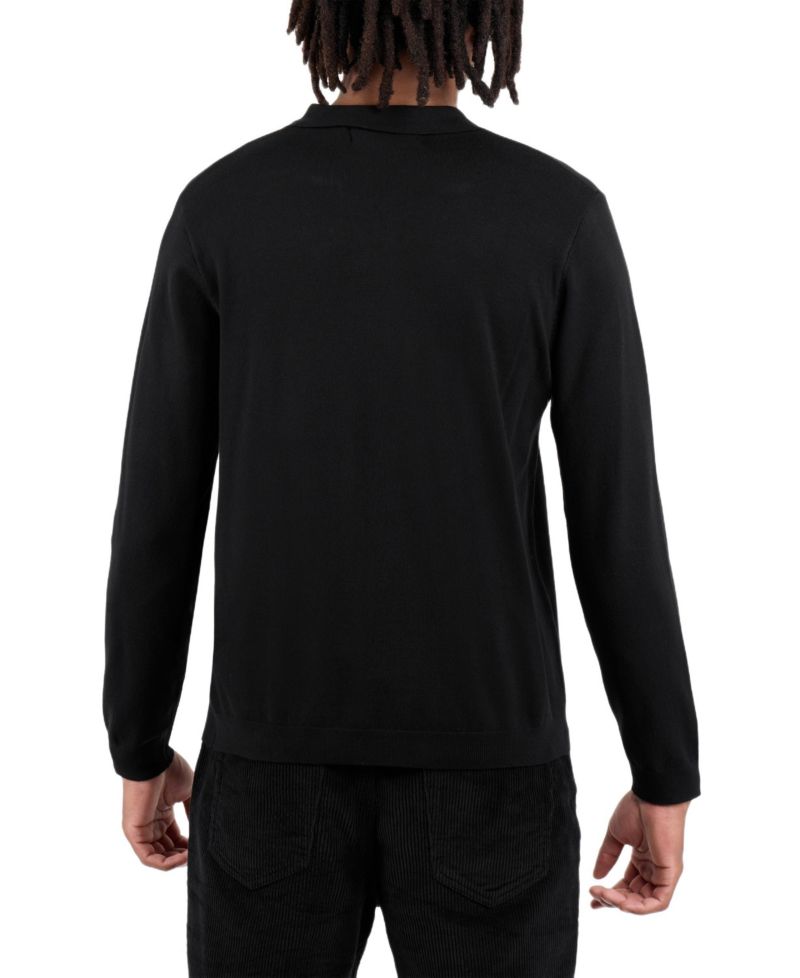 X RAY Men's Long Sleeve Sweater Johnny Collar Polo