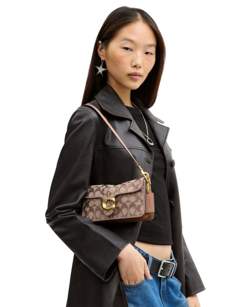 Tabby Small Crystal Signature Jacquard Shoulder Bag 20
