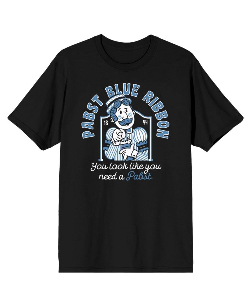 Men's You Look Like You Need A Pabst Black T-shirt-3XL