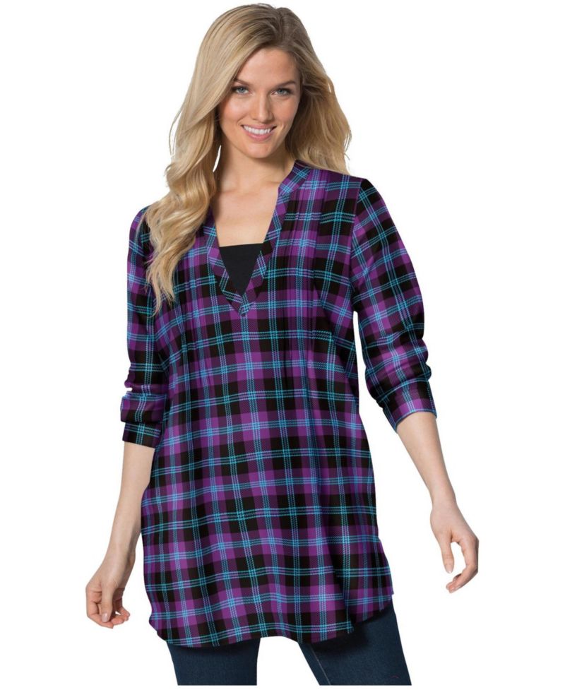 Women's Within Flannel Tunic With Layered Look
