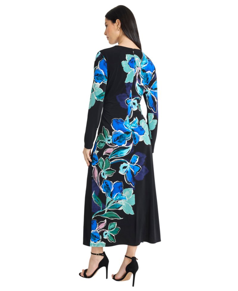 Women's Crewneck Placement Print Maxi Dress