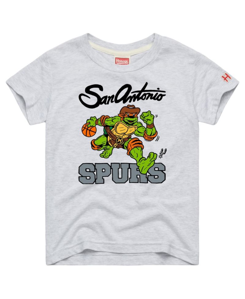 Big Boys and Girls Ash TMNT Michelangelo x San Antonio Spurs T-Shirt