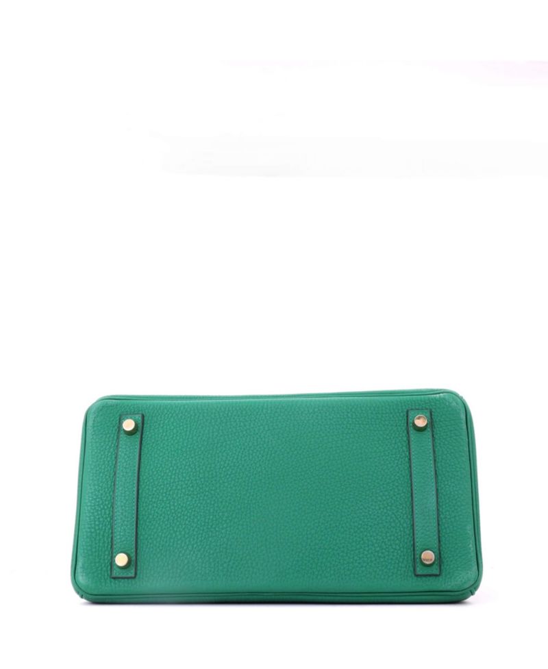 Pre-Owned Hermes Birkin 30 Handbag Green Togo with Gold Hardware
