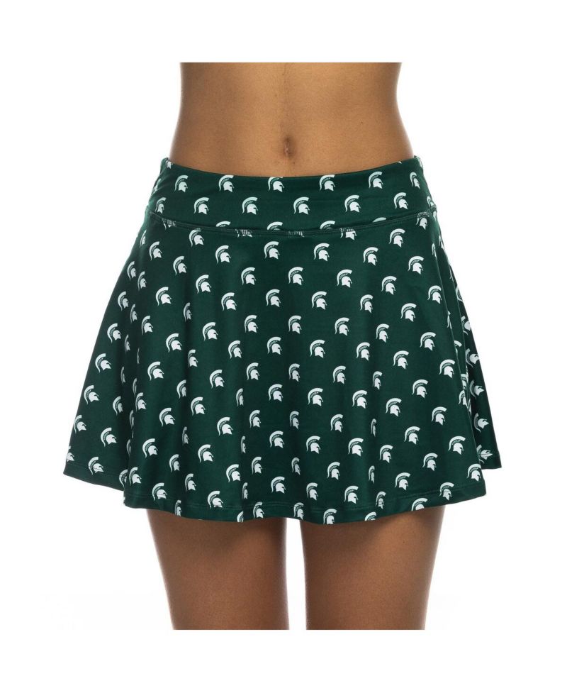 Women's Green Michigan State Spartans All-Over Print Flowy Skort
