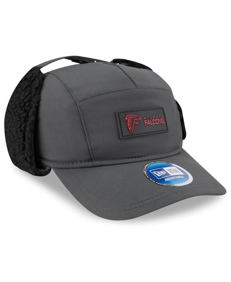 Men's Charcoal Atlanta Falcons 2025 Sideline Cold Weather Runner Dog Ear Adjustable Hat