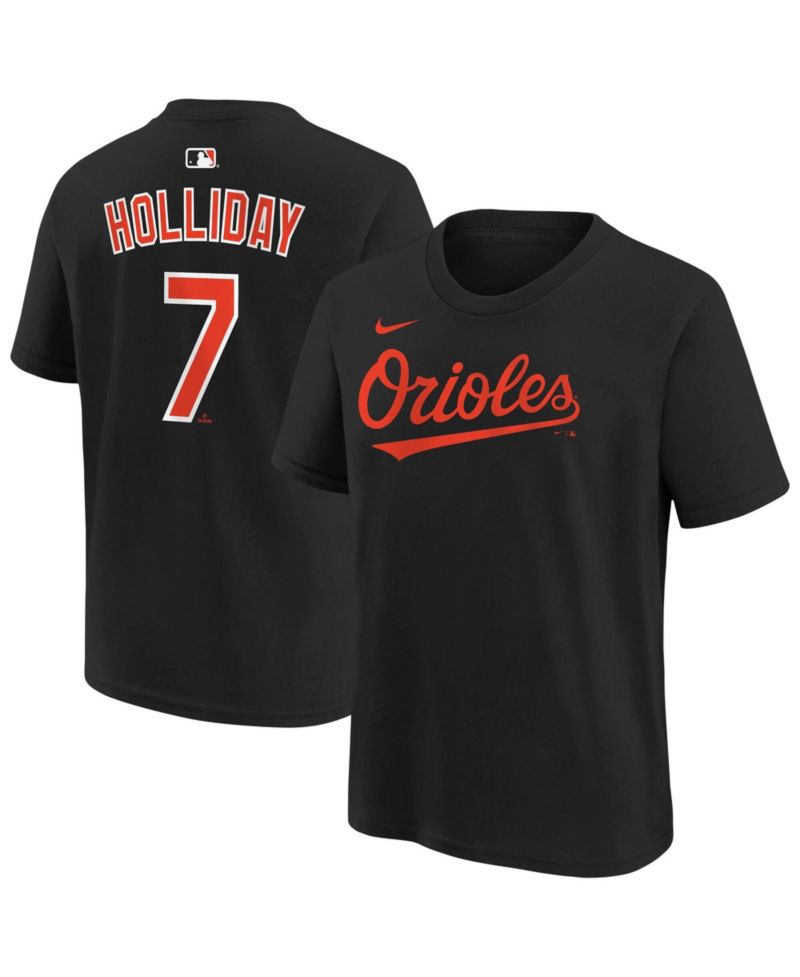 Big Boys and Girls Jackson Holliday Black Baltimore Orioles Name & Number T-Shirt