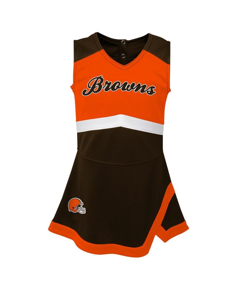 Baby Girls Brown Cleveland Browns Cheer Captain Jumper Dress