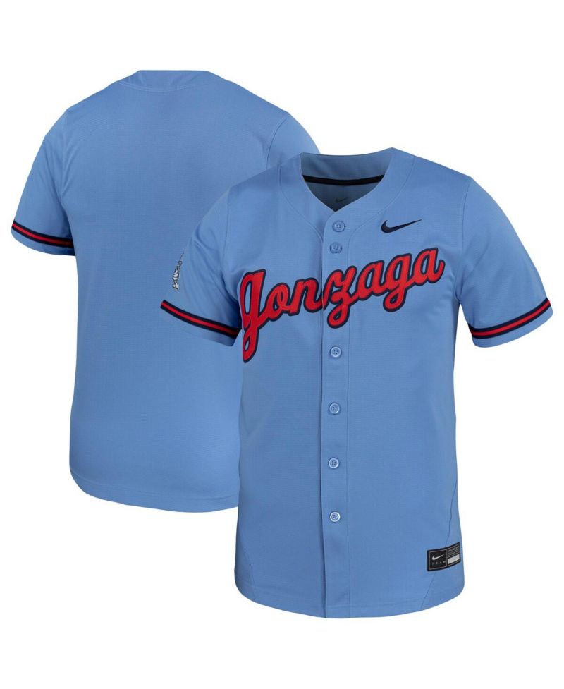 Men's Light Blue Gonzaga Bulldogs Replica Baseball Jersey