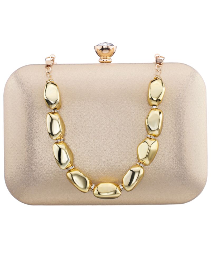 Kaela Metallic Beaded Mini Handle Clutch Handbag