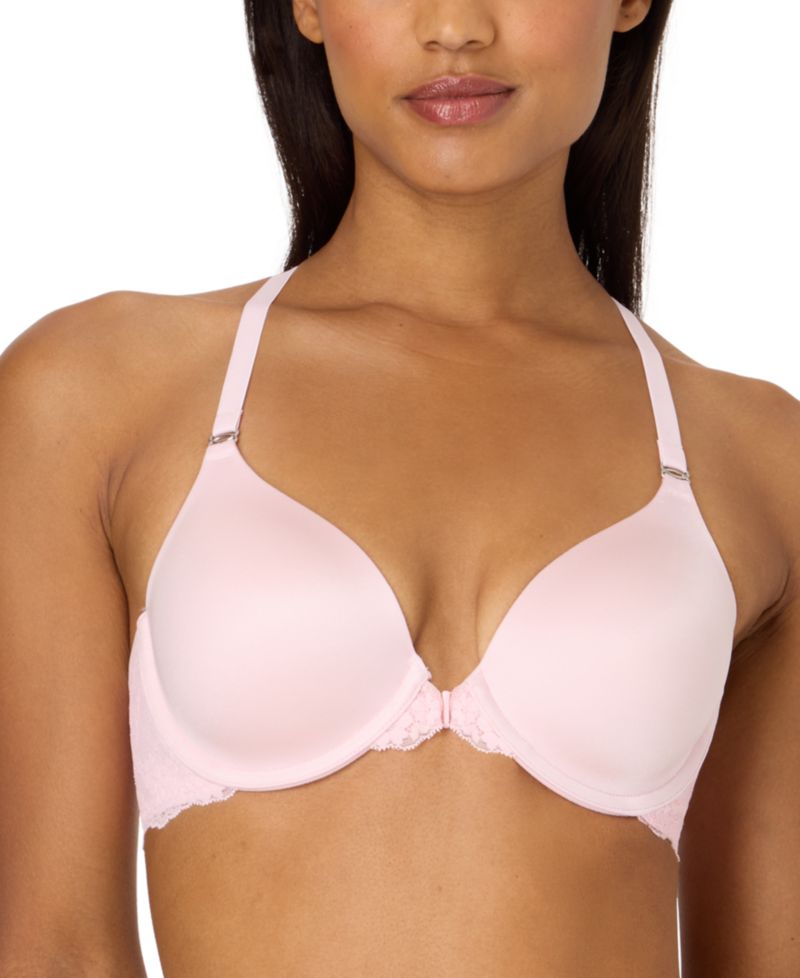One Fab Fit Lace T-Back Shaping Underwire Front Close Bra 7112
