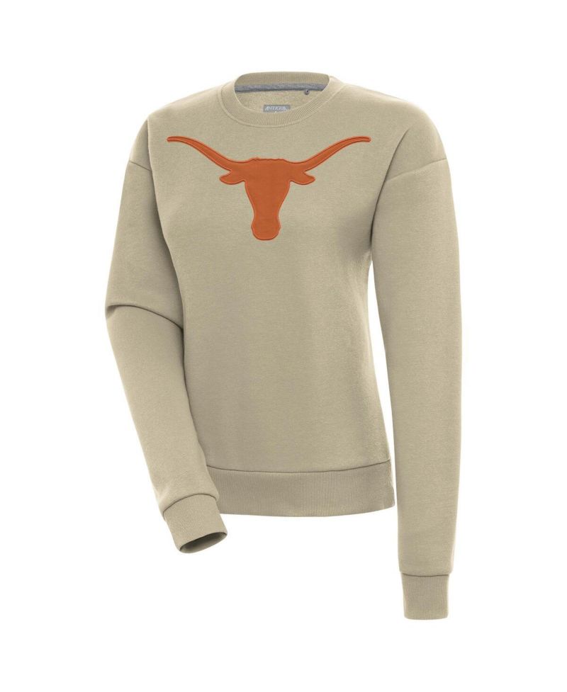 Women's Khaki Texas Longhorns Victory Pullover Sweatshirt