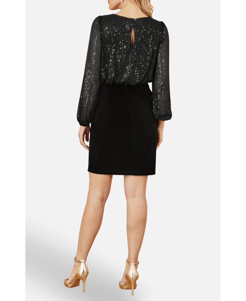 Women's Sequin And Velvet Mini Dress