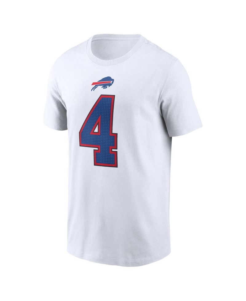 Men's James Cook III White Buffalo Bills Player Name & Number T-Shirt