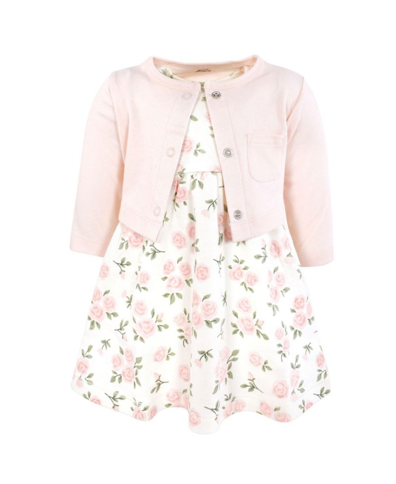 Baby Girls Hudson Cotton Dress and Cardigan Set