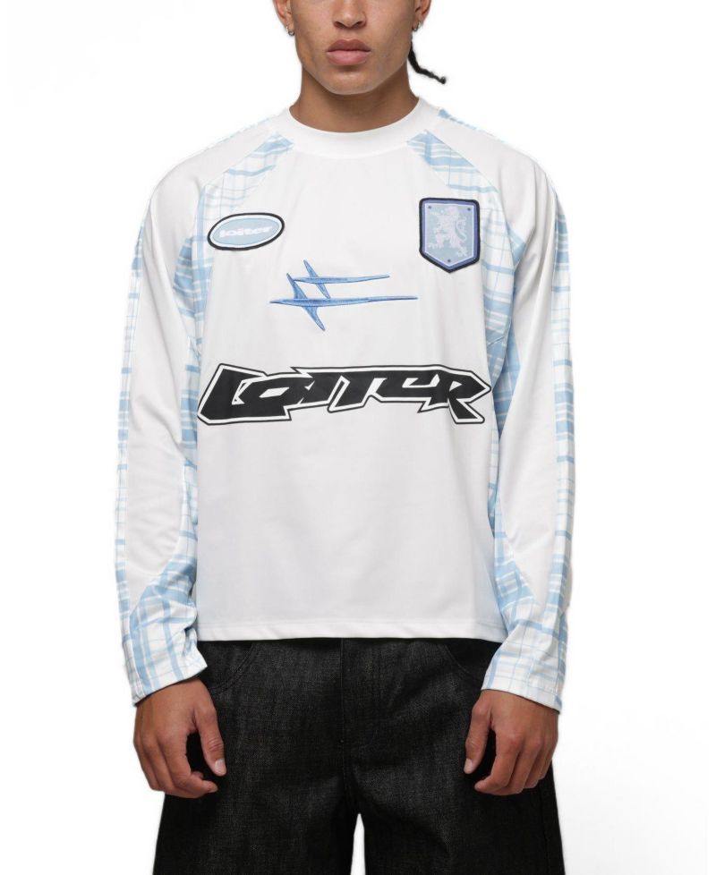 Men's World Wide Graphic Long-Sleeve Crew Neck Jersey