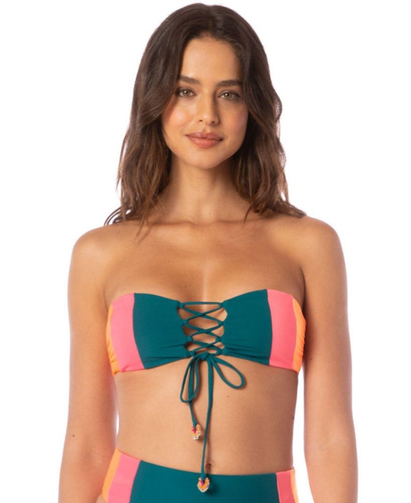 Women's Verdant Breeze Nomad Strapless Bandeau Reversible Bikini Top