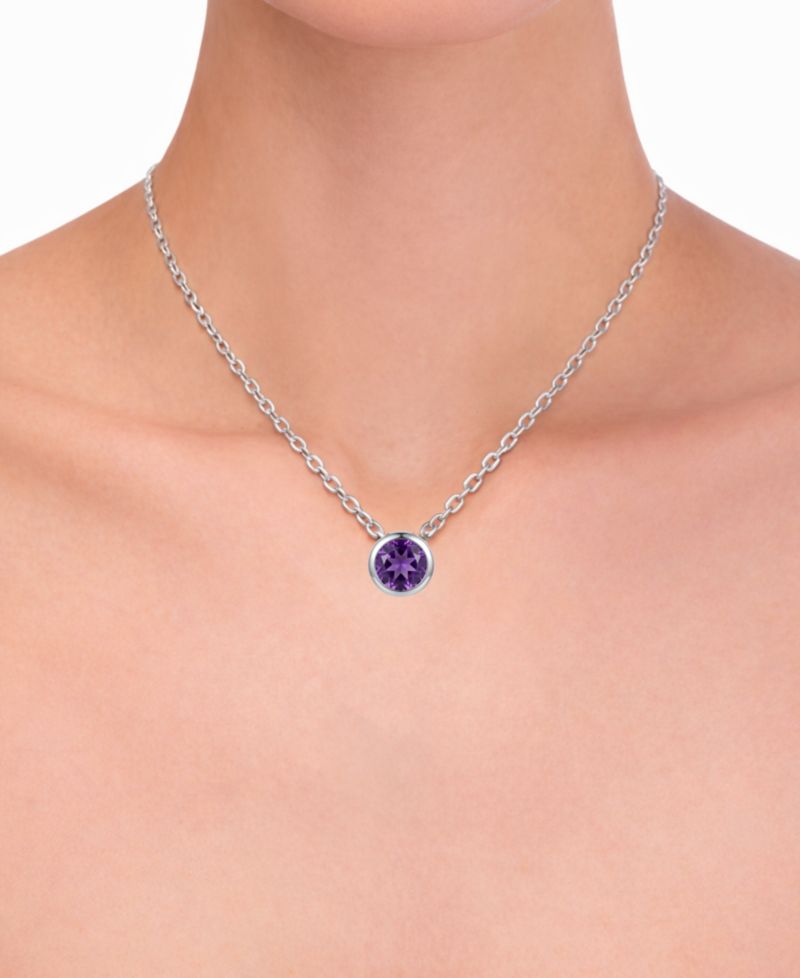 Garnet (1 ct. t.w.) Pendant Necklace in Sterling Silver (Also Available in Amethyst, Blue Topaz, Citrine, & Peridot)