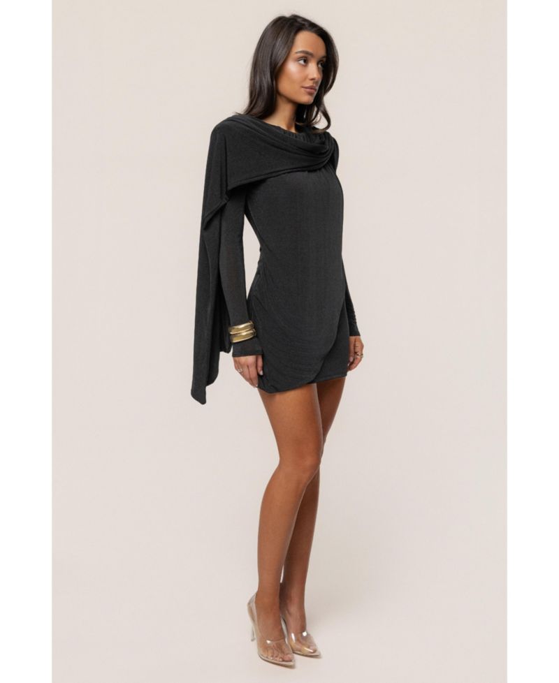 Women's Midnight Draped Mini Dress