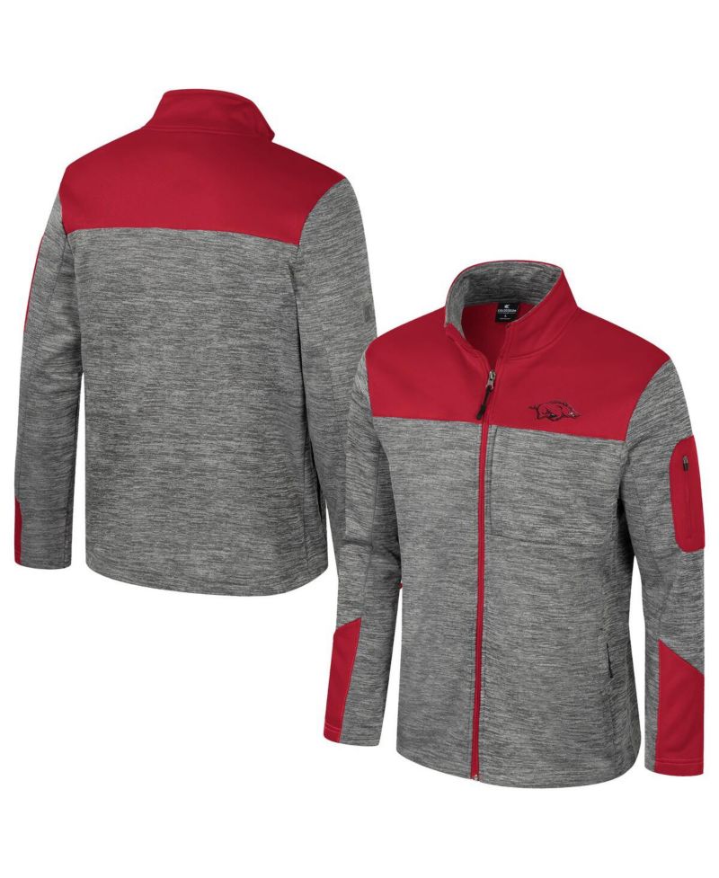 Men's Gray/Cardinal Arkansas Razorbacks Guard Full-Zip Jacket