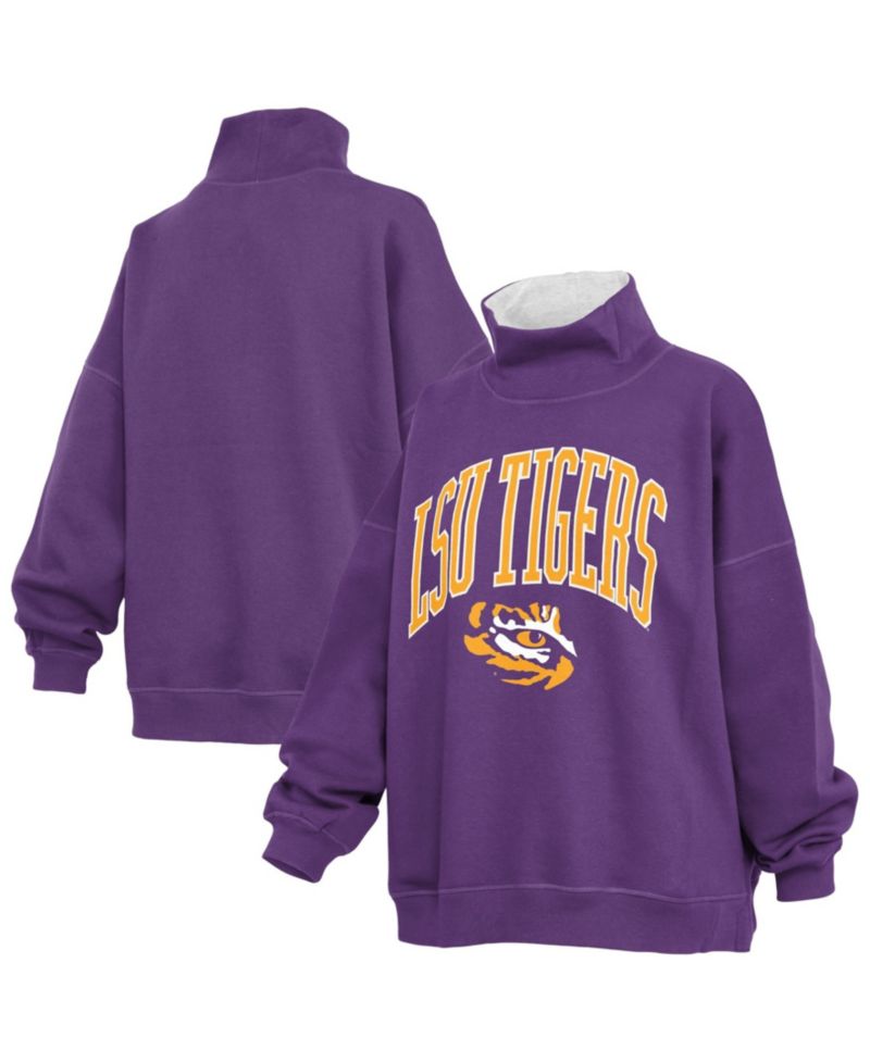 Women's LSU Tigers Oversized Mock Neck Sweatshirt