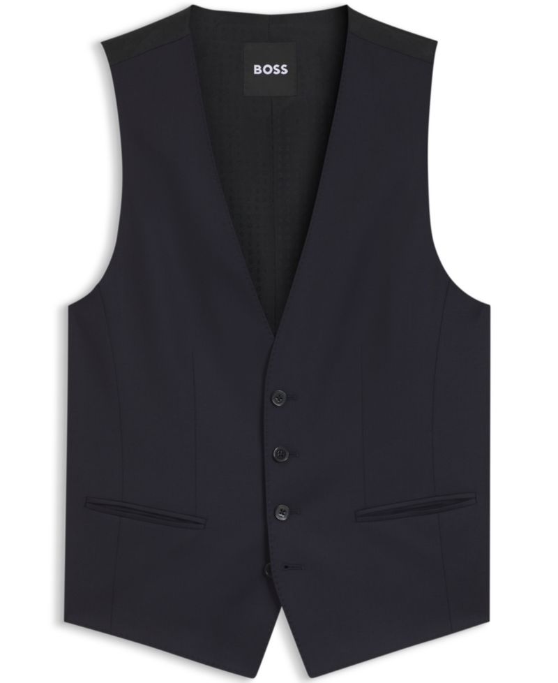 Men's Virgin-Wool Serge Slim-Fit Vest