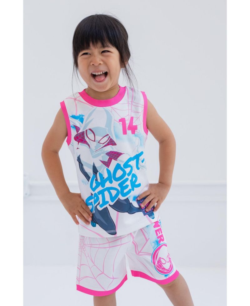 Girls Spider-Man Spider-Gwen Ghost Spider Tank Top and Bike Shorts to