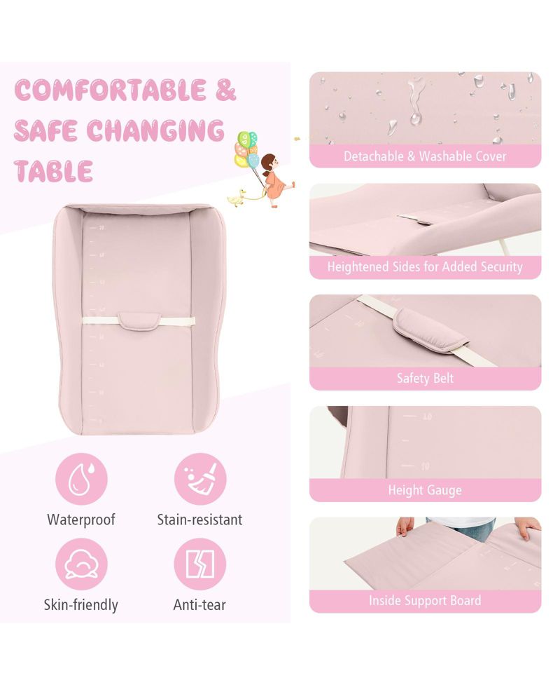 Infant Diaper Changing Table with Water Basin and Wheels